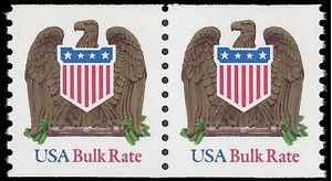 #2604 10c Bulk Rate Eagle and Shield Coil Pair LGG 1993 Mint NH