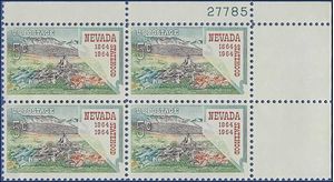 #1248 5c 100th Anniversary of Nevada Statehood PB/4 1964 Mint NH