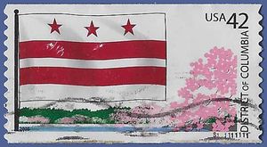 #4283 42c Flags Of Our Nation District of Columbia PNC Single #S111111111 2008 Used