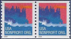 #3864 5c Sea Coast Nonprofit Coil Pair 2004 Mint NH