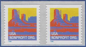 #2902b 5c Butte Nonprofit Coil Pair 1996 Mint NH