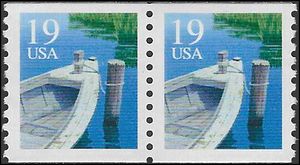 #2529a 19c Fishing Boat Coil Pair Ty II 1993 Mint NH
