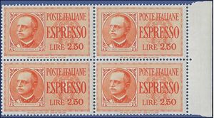 Italy #E15 1933 Mint NH Block of 4