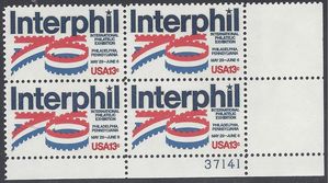 #1632 13c Interphil 76 PB/4 1976 Mint NH