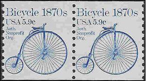 #1901 5.9c Bicycle 1870s Coil Pair 1982 Mint NH