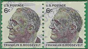 #1305 6c Franklin D. Roosevelt Coil Pair 1968 Used