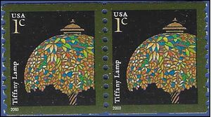 #3758 1c American Design  Tiffany Lamp Coil Pair 2003 Mint NH