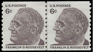 #1305 6c Franklin D. Roosevelt Joint Line Pair 1968 Mint NH