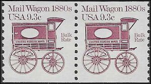 #1903 9.3c Mail Wagon 1880s Bulk Rate Coil Pair 1981 Mint NH