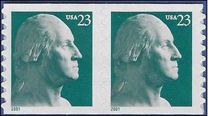 #3475a 23c George Washington Coil Pair  2001 Mint NH