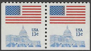 #1623 13c Flag Over Capital Booklet Pair 11x10.5 1977 Mint NH