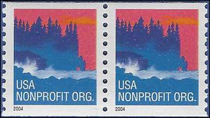 #3864 5c Sea Coast Nonprofit Coil Pair 2004 Mint NH