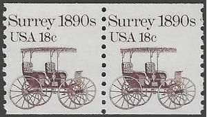 #1907 18c Surrey 1890s Coil Pair 1981 Mint NH