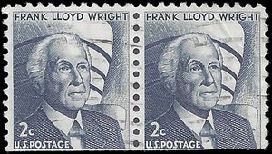 #1280c 2c Frank Lloyd Wright Booklet Pair 1971 Used