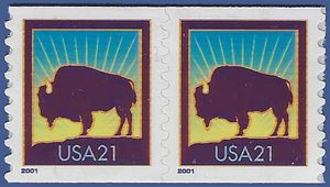 #3475 21c American Buffalo Coil Pair 2001 Mint NH