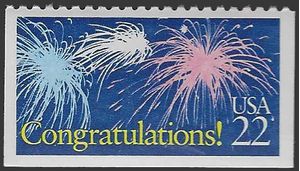 #2267 22c Special Occasions Congratulations! Booklet Single 1987 Mint NH