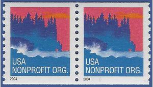#3864 5c Sea Coast Nonprofit Coil Pair 2004 Mint NH