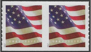 #5159 (49c Forever) US Flag Coil Pair (APU) 2017 Mint NH
