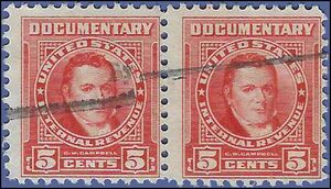 Scott R658 5c US Internal Revenue Documentary 1954 Used Attached Pair