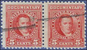Scott R658 5c US Internal Revenue Documentary 1954 Used Attached Pair