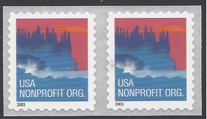 #3785a 5c Sea Coast Nonprofit Coil Pair 2003 Mint NH