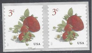 #5201 3c Strawberries Coil Pair 2017 Mint NH