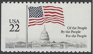 #2116 22c Flag Over Capitol Dome Booklet Single 1985 Mint NH