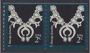 #3758b 2c American Design Navajo Necklace Coil Pair 2011 Mint NH