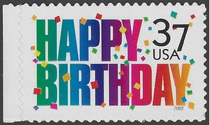 #3695 37c Happy Birthday 2002 Mint NH