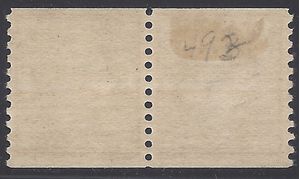 # 493 3c George Washington Coil Pair 1917 Mint H