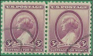# 784 3c Susan B. Anthony 1936 Used Attached Pair
