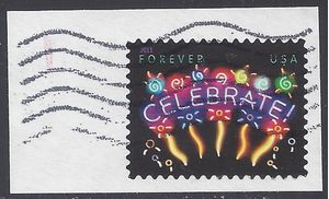 #4502 (44c Forever)  Neon Celebrate! 2011 Used