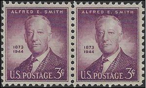 # 937 3c Alfred E. Smith 1945 Mint NH Attached Pair