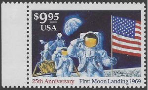 #2842 $9.95 Express Mail 25th Anniversary Moon Landing 1994 Mint NH