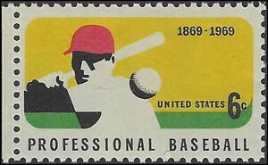 #1381 6c 100th Anniversary. Professional Baseball 1969 Mint NH