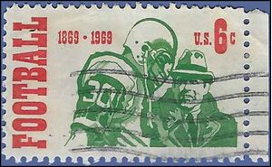 #1382 6c Intercollegiate Football 1969 Used
