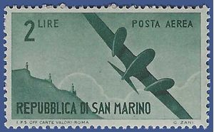 San Marino #C 44 1946 Mint NH Disturbed Gum