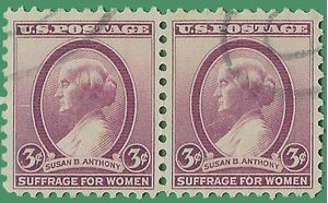 # 784 3c Susan B. Anthony 1936 Used Attached Pair