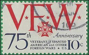 #1525 10c 75th Anniversary Veterans of Foreign Wars 1974 Used