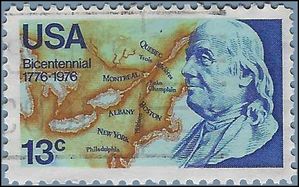#1690 13c Benjamin Franklin 1976 Used