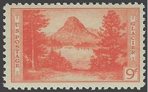 # 748 9c National Parks Mt Rockwell Two Medicine Lake 1934 Mint LH