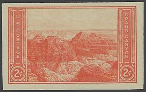 # 757 2c National Parks Grand Canyon Imperf. 1935 NGAI Mint VVLH