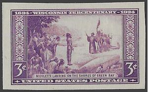 # 755 3c Wisconsin Tercentenary Imperf 1935 Mint NH