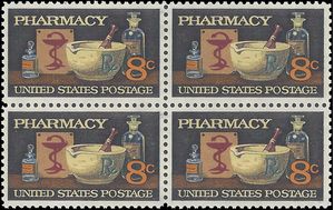 #1473 8c American Pharmacy Block/4 1972 Mint NH