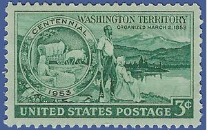 #1019 3c Organization of the Washington Territory 1953 Mint NH