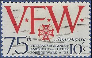 #1525 10c 75th Anniversary Veterans of Foreign Wars 1974 Used