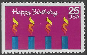 #2395 25c Special Occasions Happy Birthday Booklet Single 1988 Mint NH