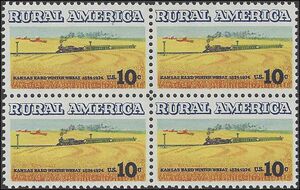 #1506 10c Rural America Block/4 1974 Mint NH