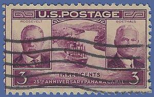 # 856 3c 25th Anniversary Panama Canal 1939 Used