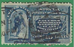 Scott E 2 10c US Special Delivery 1888 Used Thin Fault